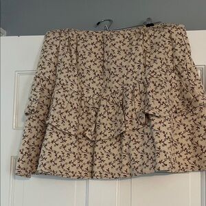 Madewell Beige Floral A-Line Skirt